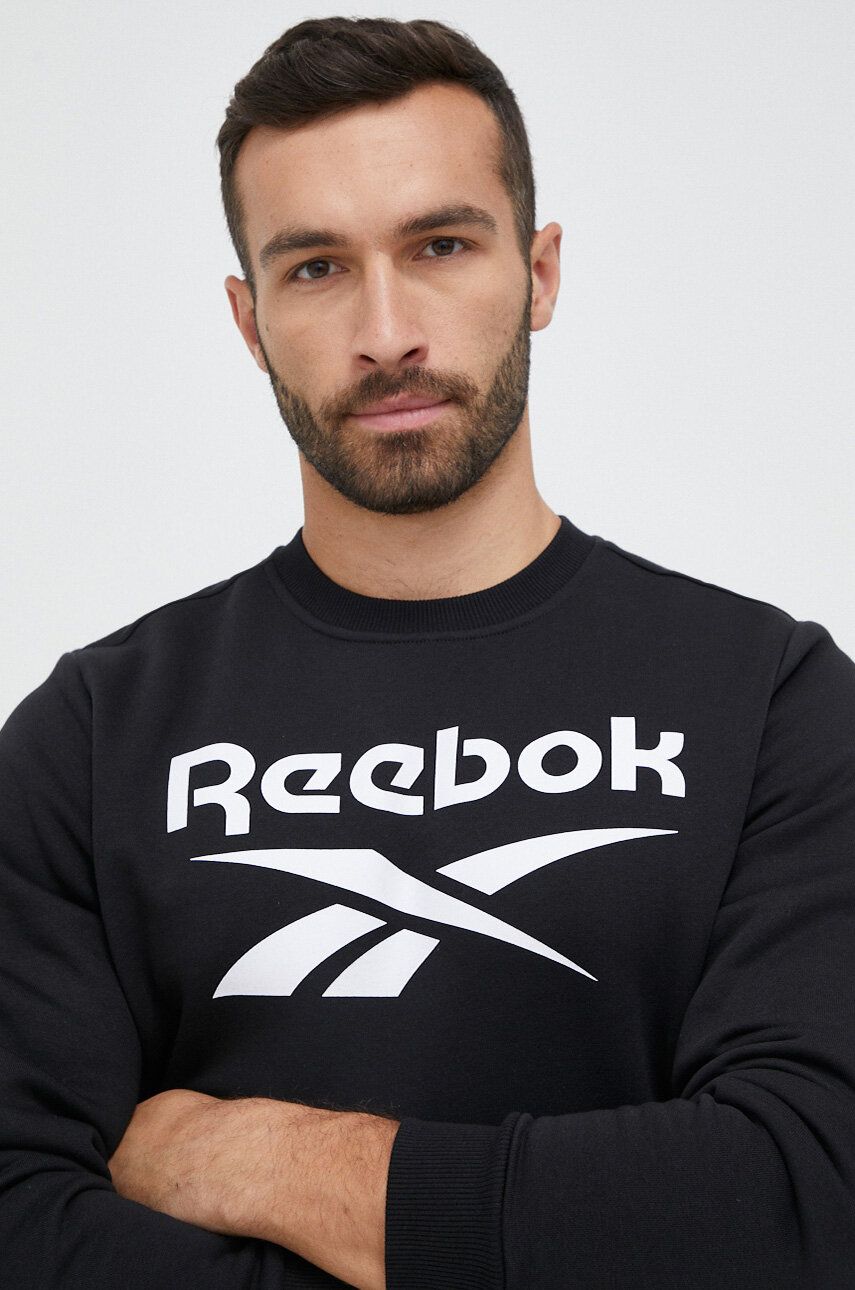 Mikina Reebok Identity Fleece Stacked Logo Crew Sweatshirt Čierna | H54791, 0