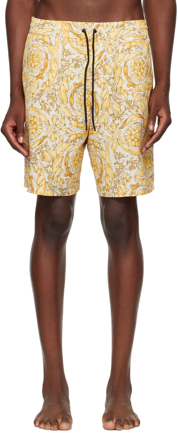 Plavky Versace Barocco Swim Shorts Biela | ABU05021_1A11356, 0