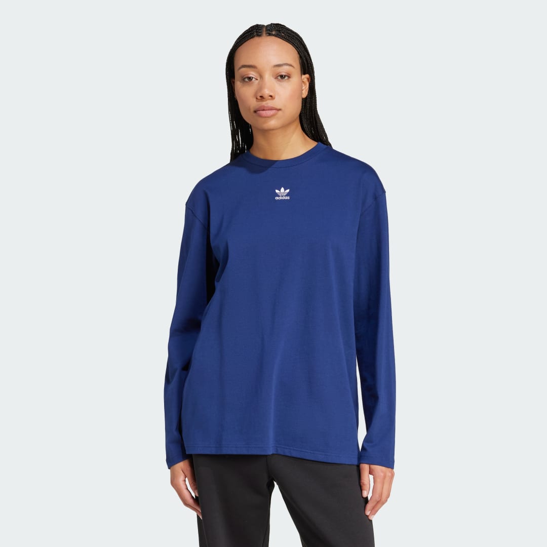 Tričko adidas Performance Essentials Long Sleeve Top Modrá | JD8618, 0