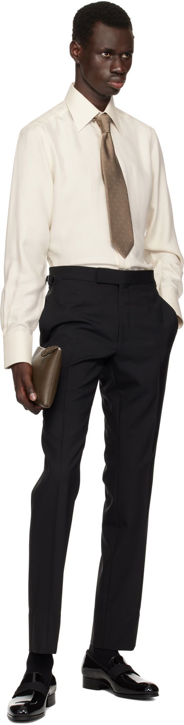 Nohavice Tom Ford Tom Ford Shelton Plain Weave Trousers Čierna | PLSS01-WOS02, 3