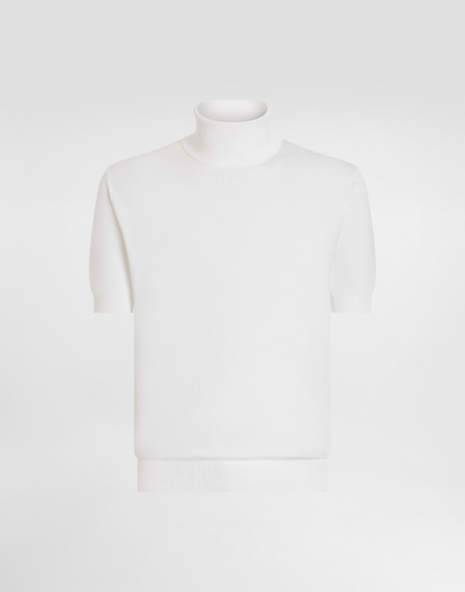 Sveter Dolce & Gabbana Dolce & Gabbana Short-Sleeved Cotton Turtleneck Biela | GXW49TJBCFVW0001, 0