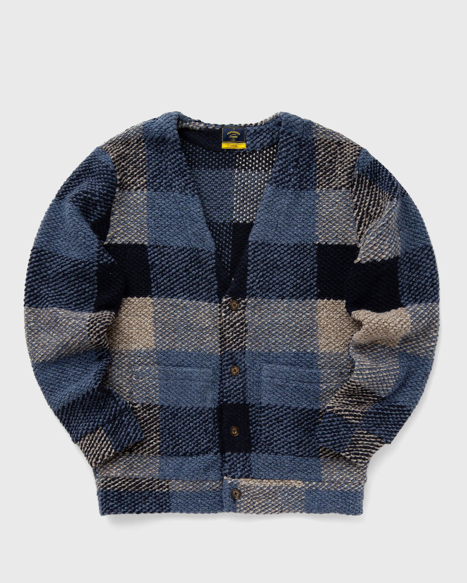 Sveter Portuguese Flannel Flannel Cardigan Modrá | AW24.073.BLUE, 0