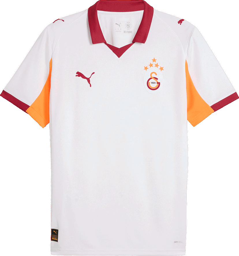 Dres Puma Galatasaray Away Football Jersey Replica w/o sponsor with Star 2025/26 DRYCELL Biela | 948994-02