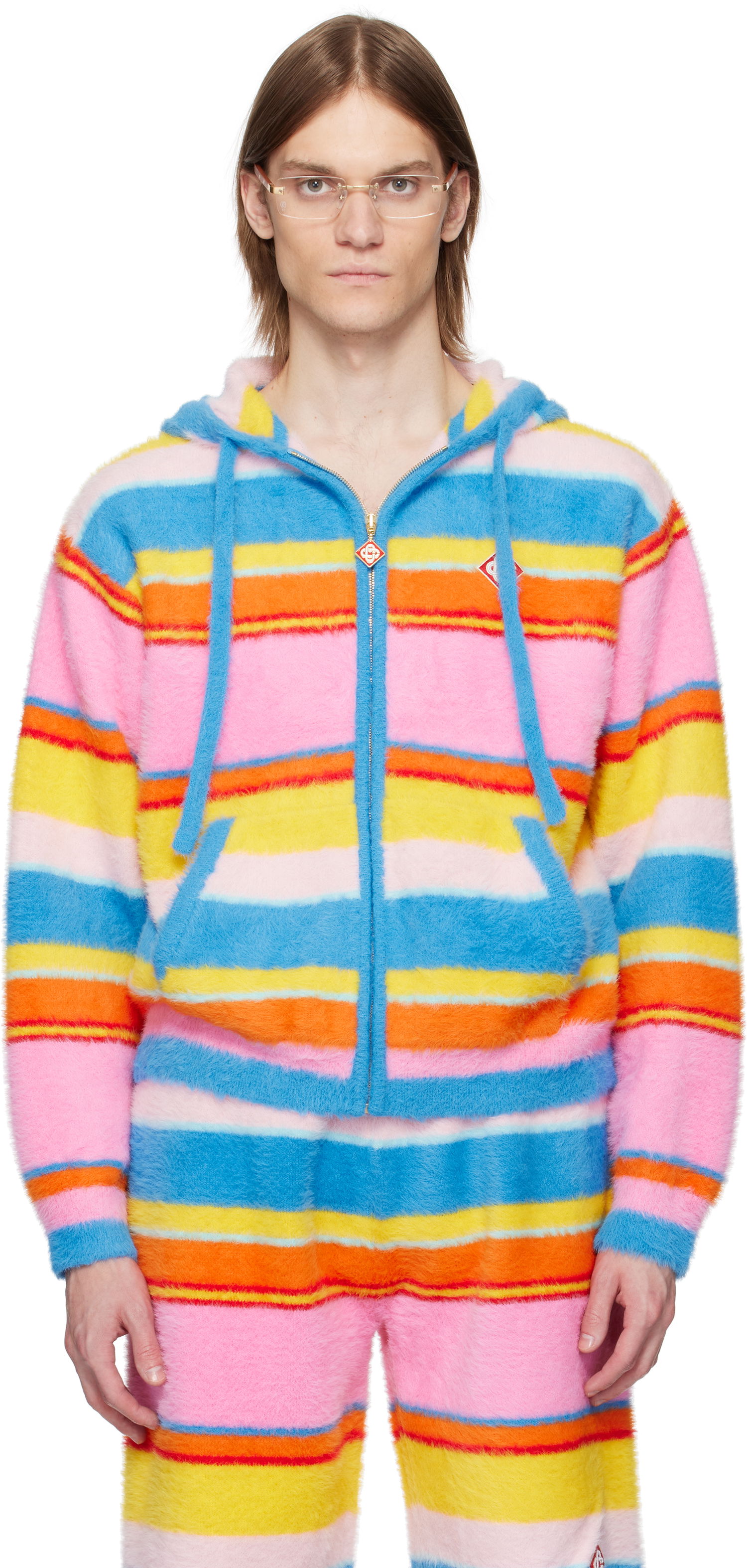 Mikina Casablanca Casablanca Fluffy Stripe Oversized Zip Hoodie Rôznofarebný | MS25-KW-904-01, 0