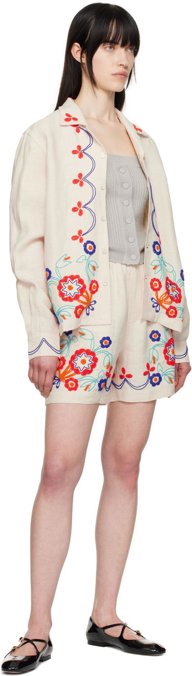 Šortky Bode Bode Beaded Garden Party Shorts Béžová | MRS25BT049, 3
