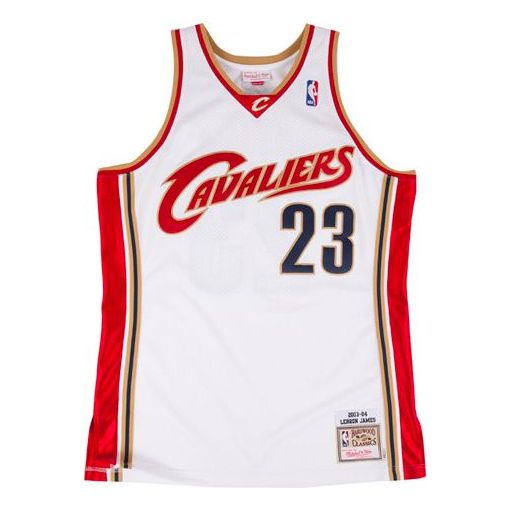 Dres Mitchell & Ness Mitchell & Ness Cleveland Cavaliers LeBron James Authentic Jersey Biela | AJY4CP19125-CCAWHIT03LJA, 0