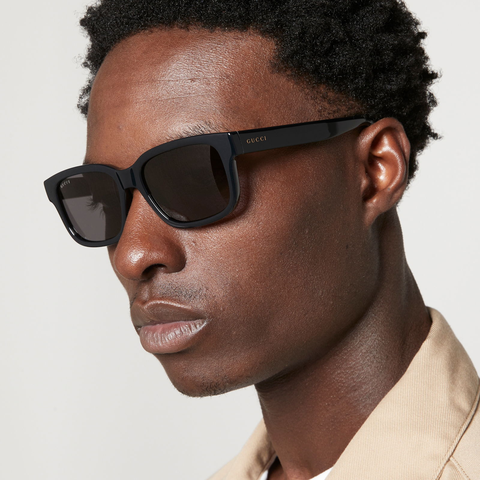 Minimal Logo Acetate Rectangular Sunglasses