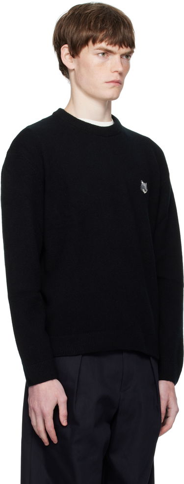 Sveter MAISON KITSUNÉ Maison Kitsuné Fox Head Lambswool Sweater Čierna | PM00803KT1006, 1