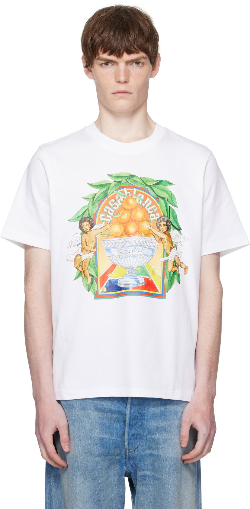 Tričko Casablanca Casablanca Triomphe D'Orange Graphic Tee Biela | MPF25-JTS-001-23-EX-FLANNELS