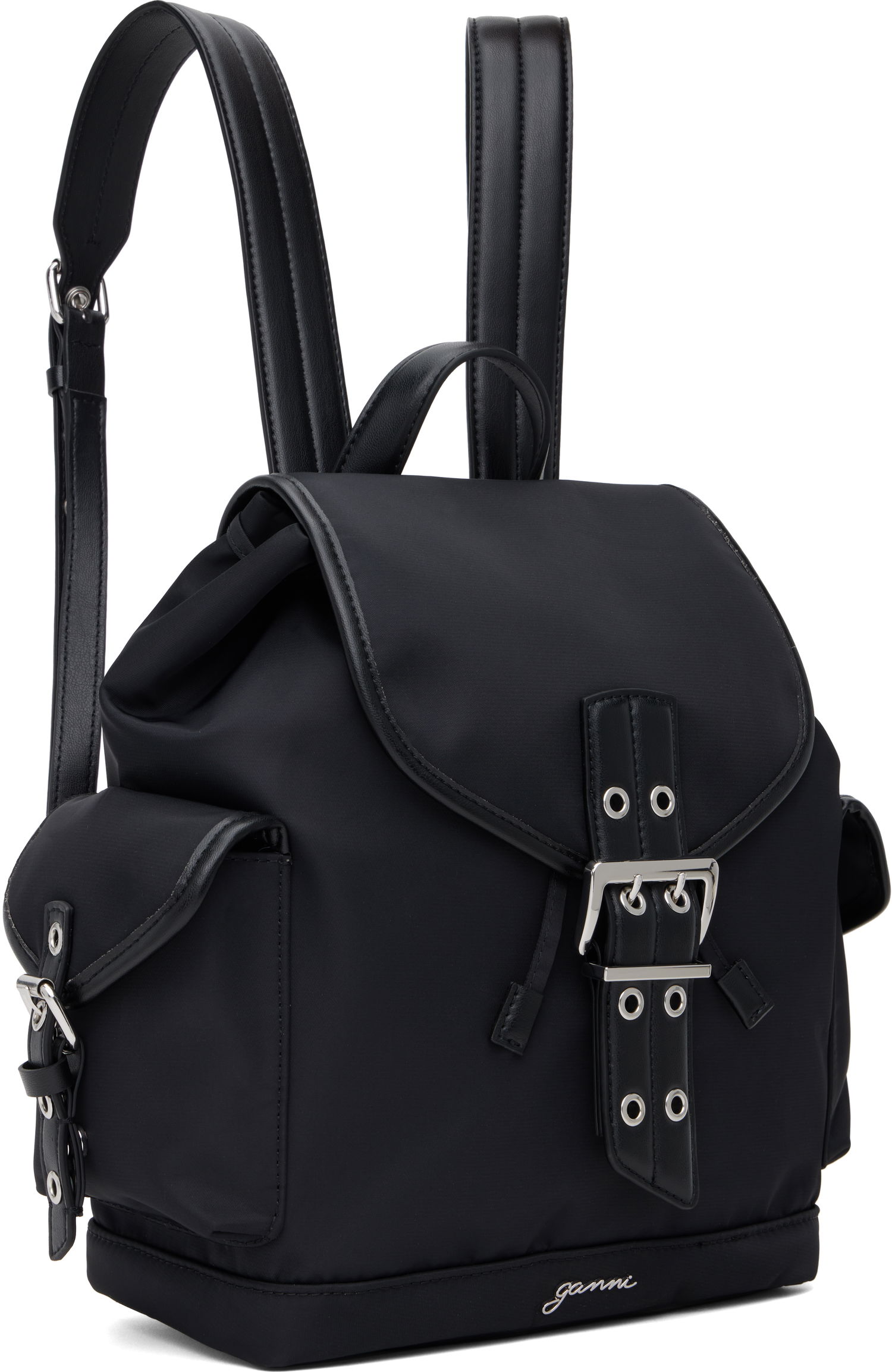 Batoh GANNI GANNI Small Bucky Nylon Backpack Čierna | A6528, 1