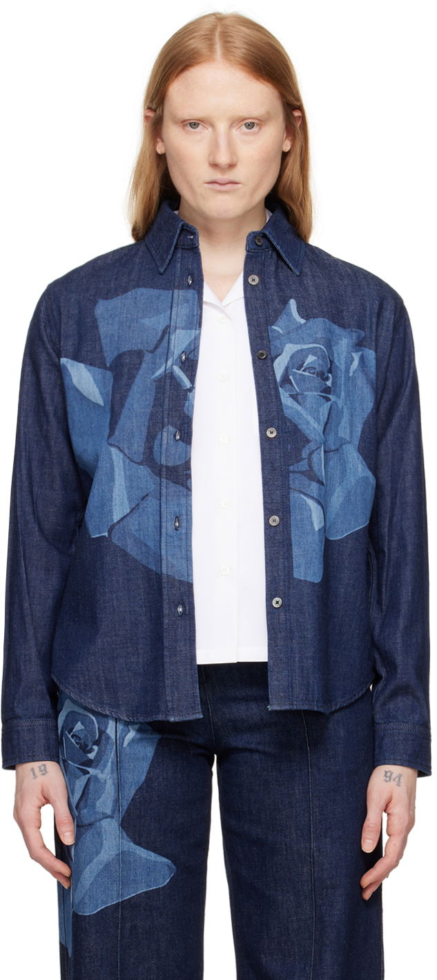 Blue Paris Rose Denim Shirt