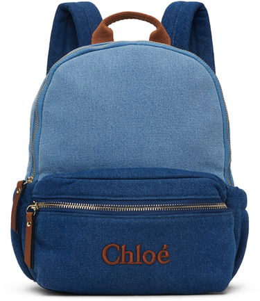 Batoh CHLOÉ Chloé Embroidered Denim Backpack Modrá | C20280, 0
