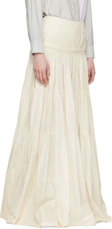 Sukňa Maison Margiela MM6 Maison Margiela Light Cotton Poplin Tiered Maxi Skirt Béžová | S62MI0031 M35458, 1