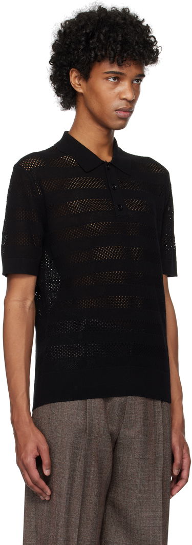 Polo tričko Dries Van Noten Dries Van Noten Open-Knit Polo Vínová | 251-021213-1701, 4
