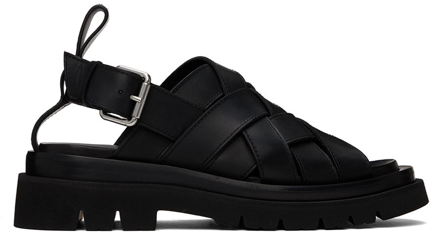 Tenisky a topánky Bottega Veneta Lug Sandals "Black" Čierna | 755129 VBS50, 0