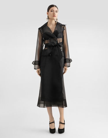 Trenčkot Dolce & Gabbana Dolce & Gabbana Technical Organza Trench Coat Čierna | F0W3XTHUMIPN0000, 1