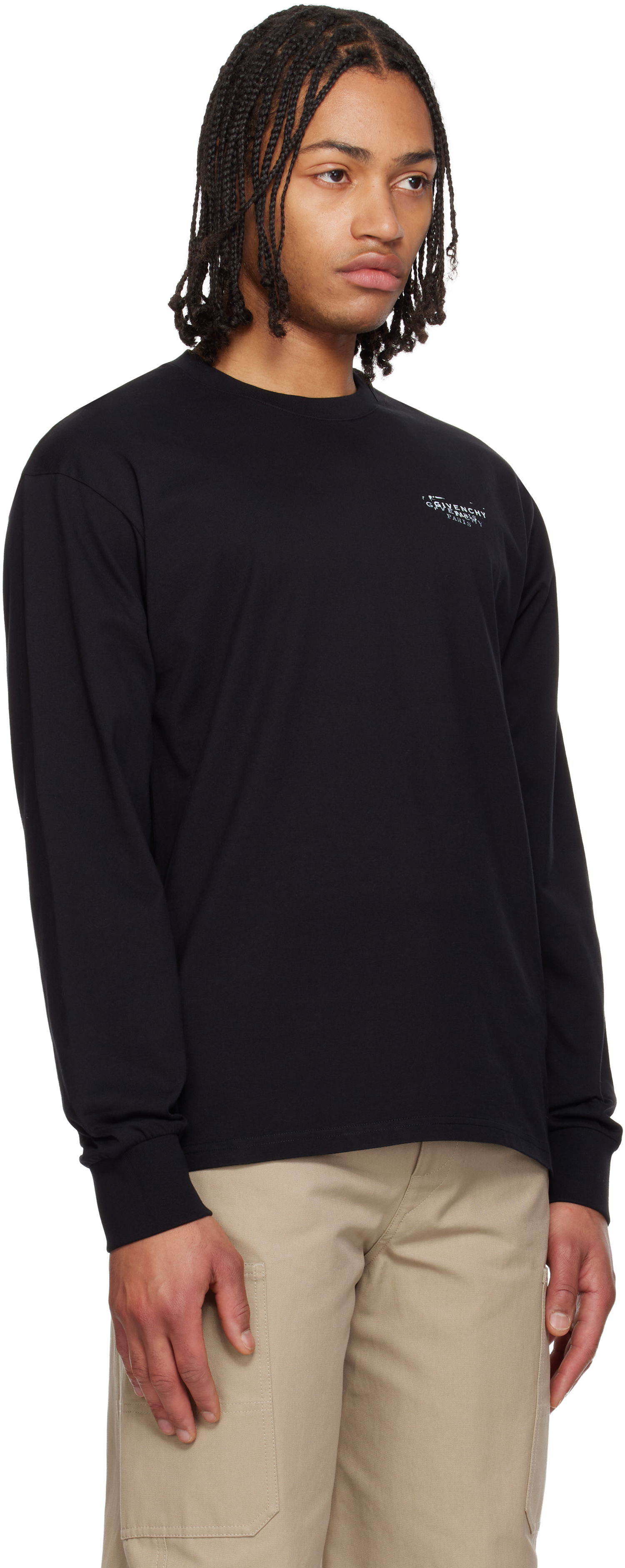 Tričko Givenchy 'GIVENCHY' Stamp Print Long-Sleeve T-shirt Čierna | BM71MH3YSA001, 1