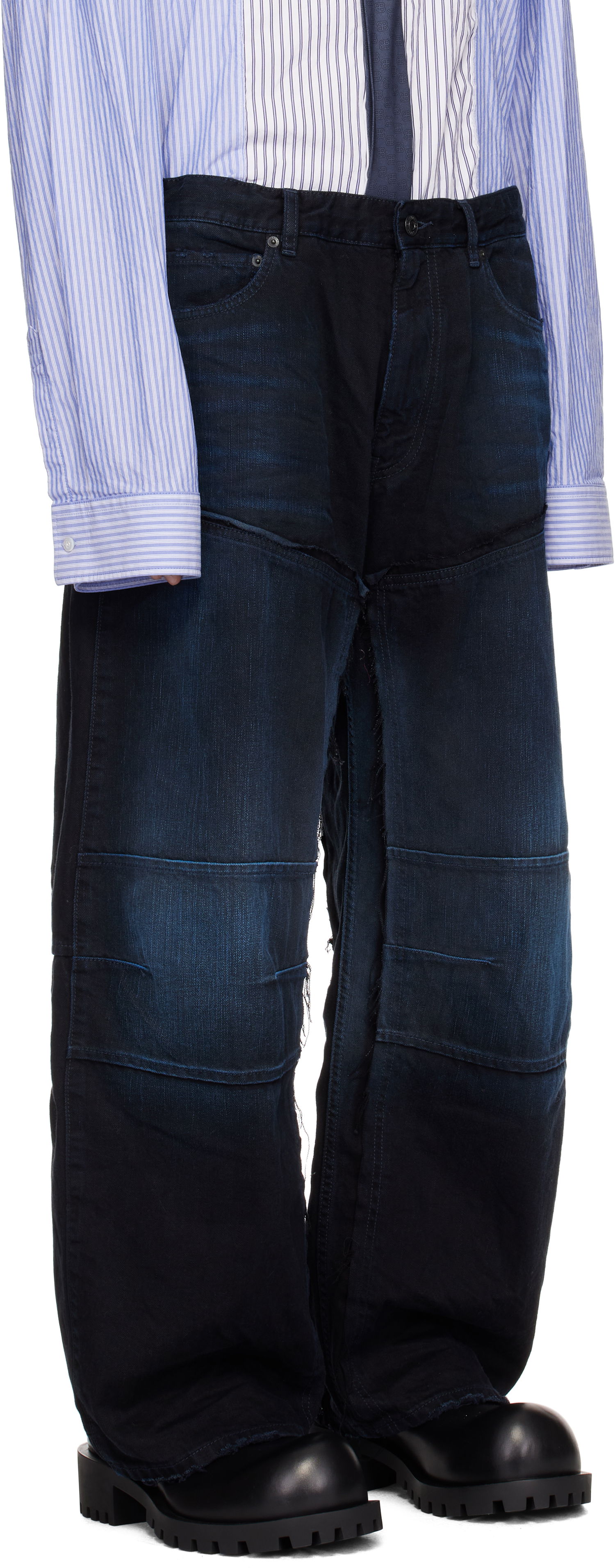 Džínsy Balenciaga Double Knee Jeans Navy | 809444TRW587150, 1