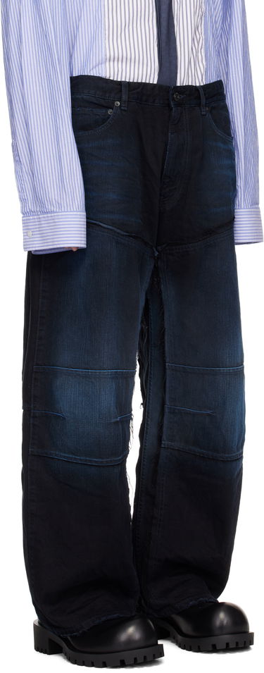 Džínsy Balenciaga Double Knee Jeans Navy | 809444TRW587150, 1