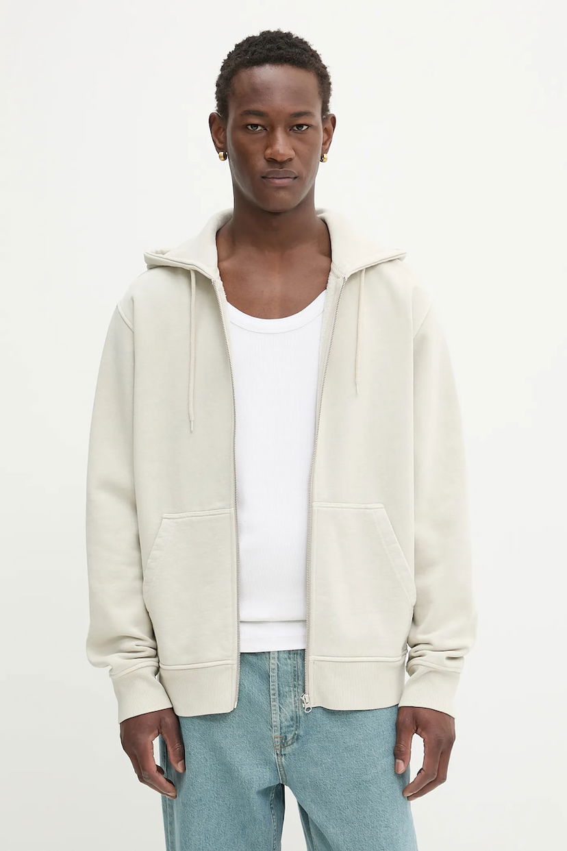 Mikina Samsoe Samsoe Samsoe Samsoe SAPIGMENT Full-Zip Hoodie Béžová | M24300037