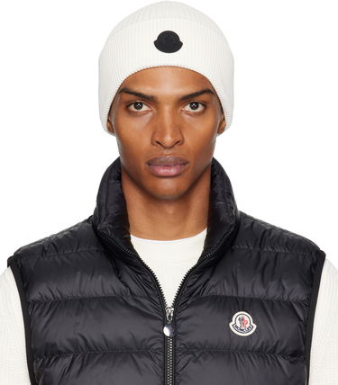 Kulicha Moncler Moncler Logo Cotton Beanie Biela | K20913B00032M1367, 0