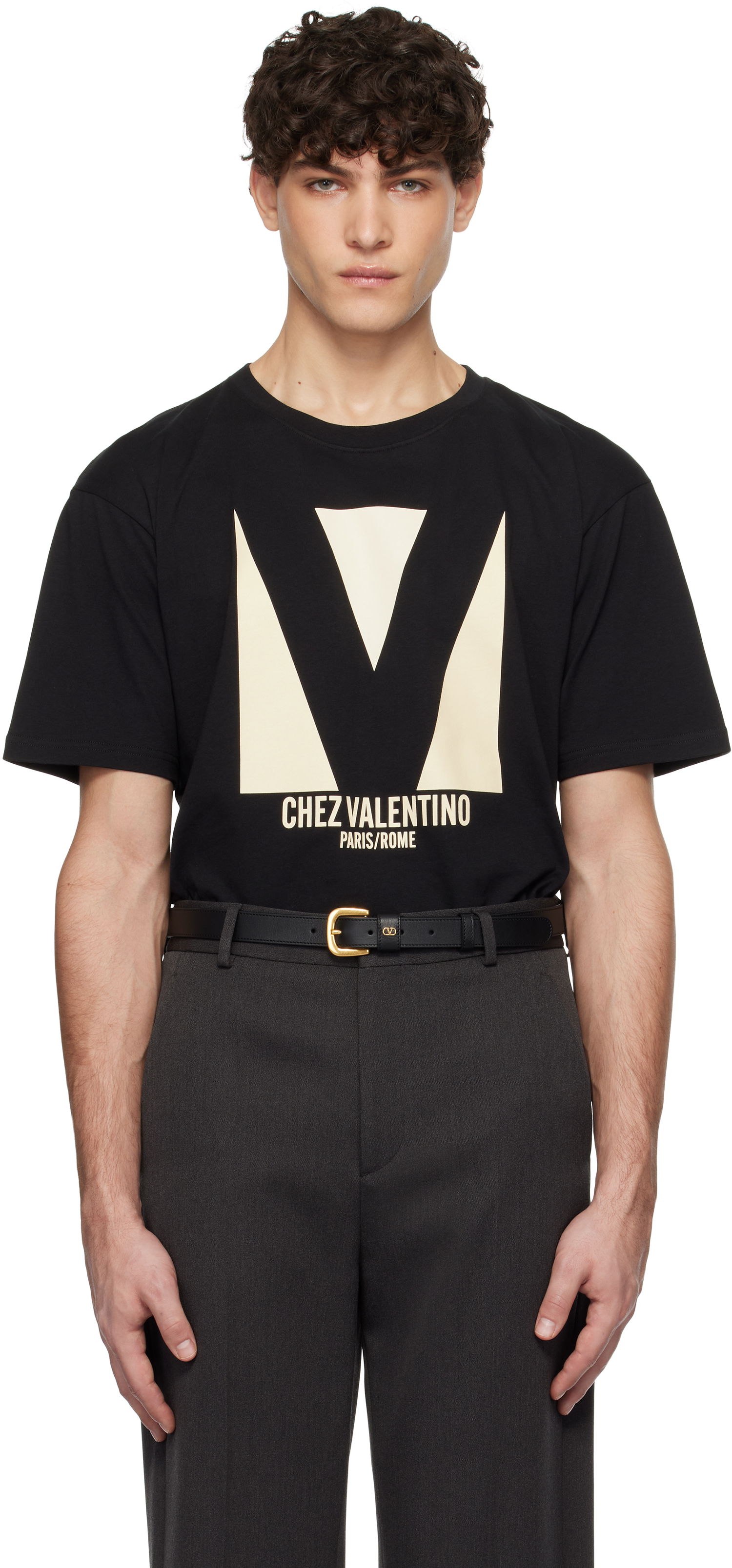 Tričko Valentino Jersey Cotton Print T-Shirt Čierna | 6V3MG16PAQ9, 0