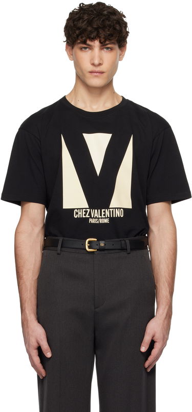 Tričko Valentino Jersey Cotton Print T-Shirt Čierna | 6V3MG16PAQ9, 0