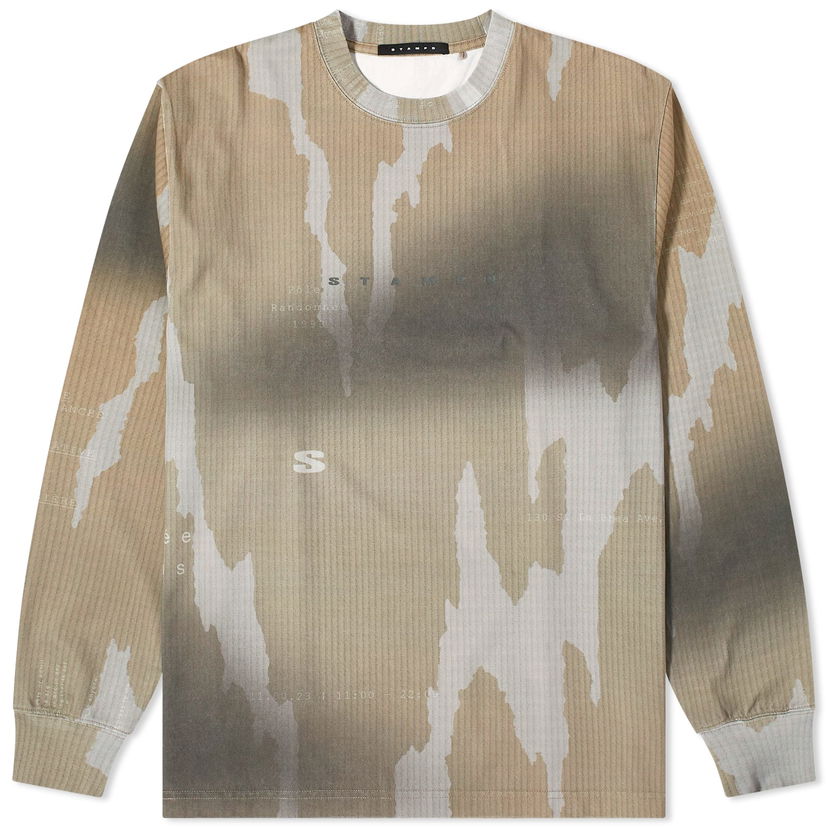 Tričko Stampd Long Sleeve Ikat Camo Sublimated T-Shirt Béžová | SLA-M3261TE-IKC