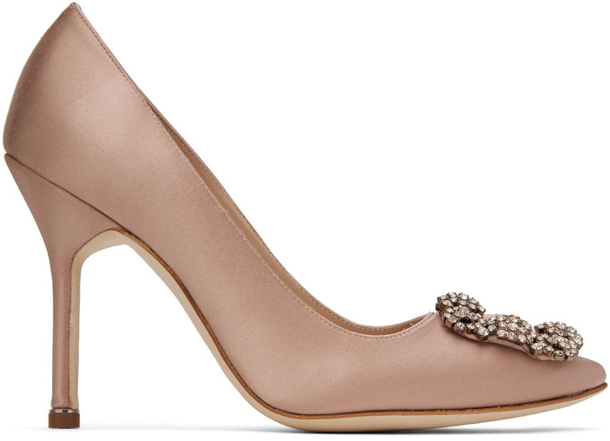 Šperky Manolo Blahnik Manolo Blahnik Hangisi Satin Pumps Ružová | 9XX-0669, 0