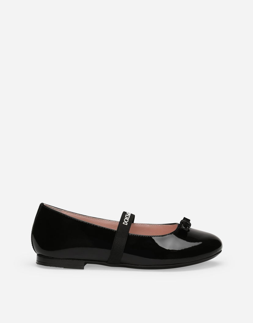 Tenisky a topánky Dolce & Gabbana Patent Leather Ballet Flats With Bow Čierna | D11294A483180999