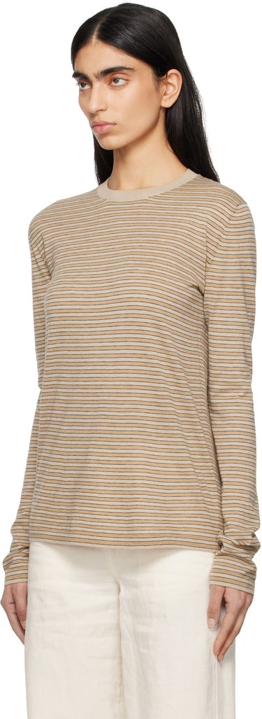 Tričko The Row The Row Juhi Striped Long Sleeve T-Shirt Béžová | 8811-Y688, 3