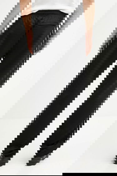 Tepláky Lacoste Elastic Waist Straight Leg Track Pants with White Side Stripes and Front Pintuck Seams Čierna | XH1412, 2