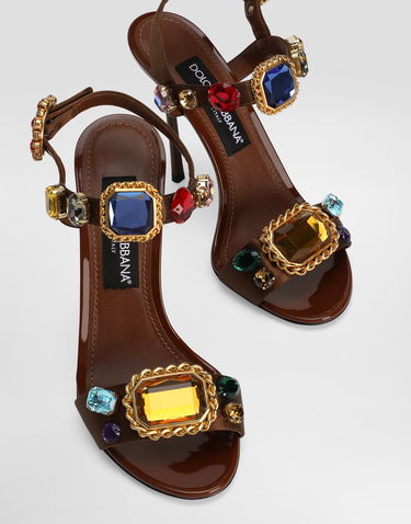 Tenisky a topánky Dolce & Gabbana Dolce & Gabbana Keira 2.0 Satin And Patent Leather Sandals With Embellishments Rôznofarebný | CR1976AC3268W160, 3