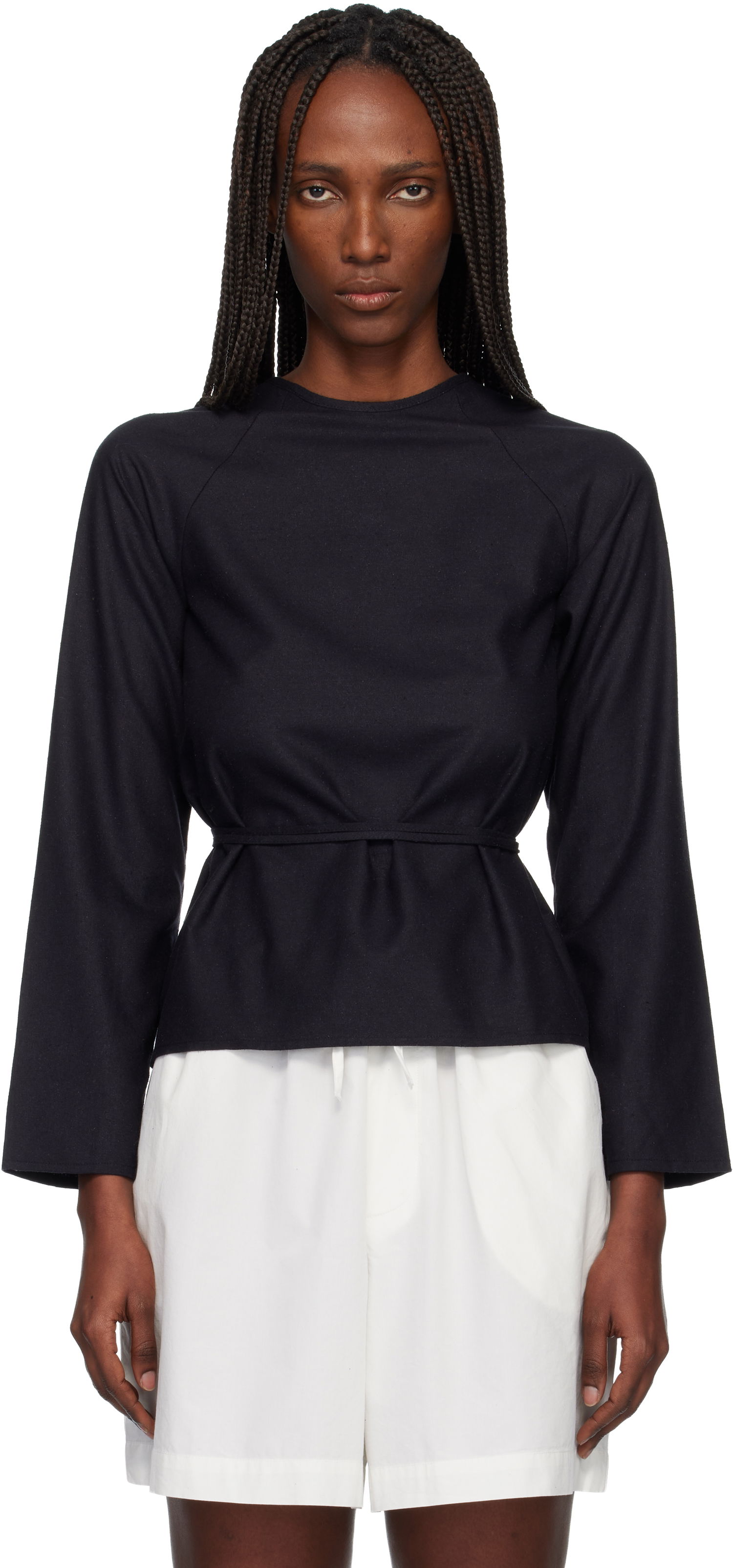 Košeľa Baserange Long Sleeve High Neck Apron Blouse Čierna | TSLSA-WS-WI25, 0
