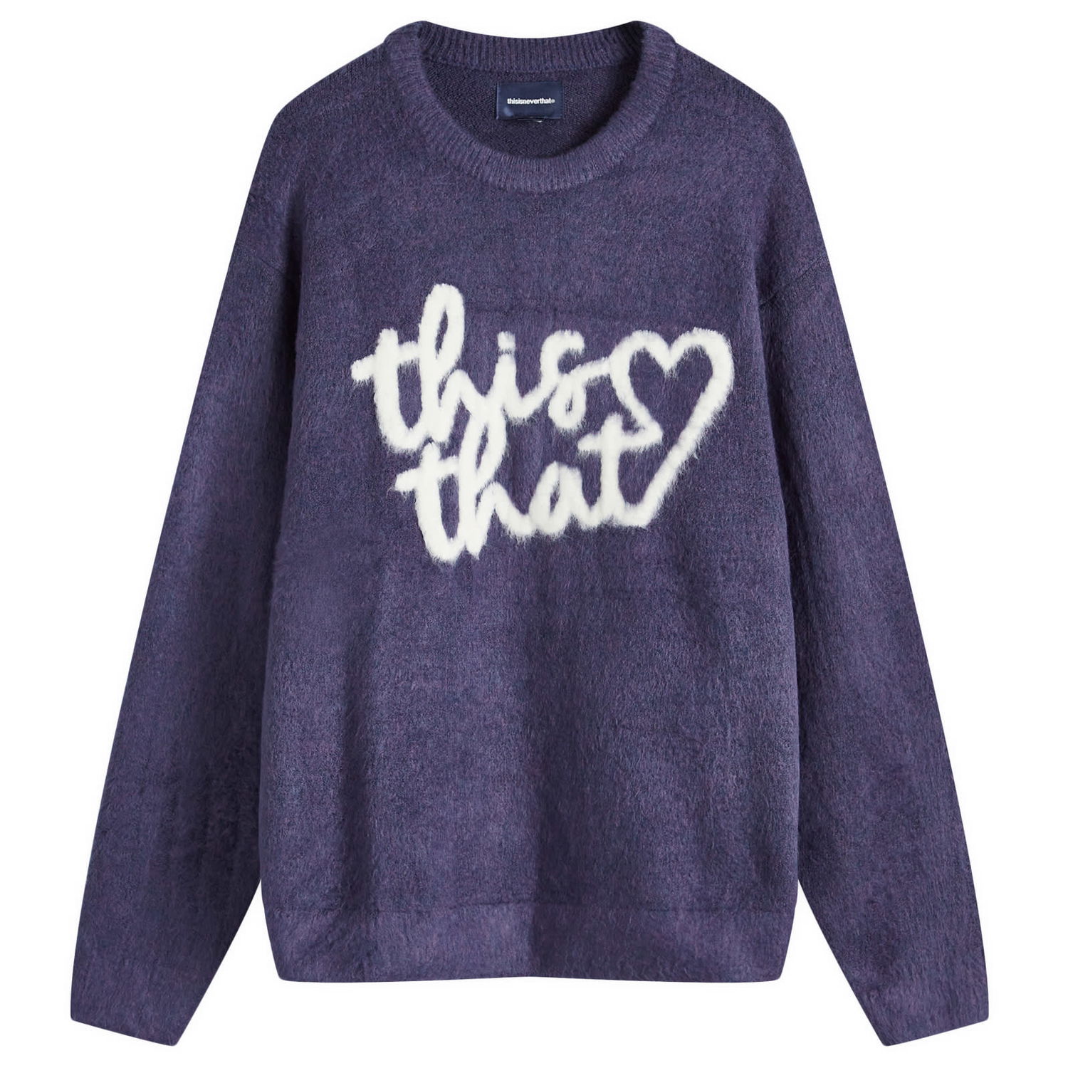 Sveter thisisneverthat Logo Knit Sweat, Size Large Fialová | TN243KKNPK11-PUR, 0