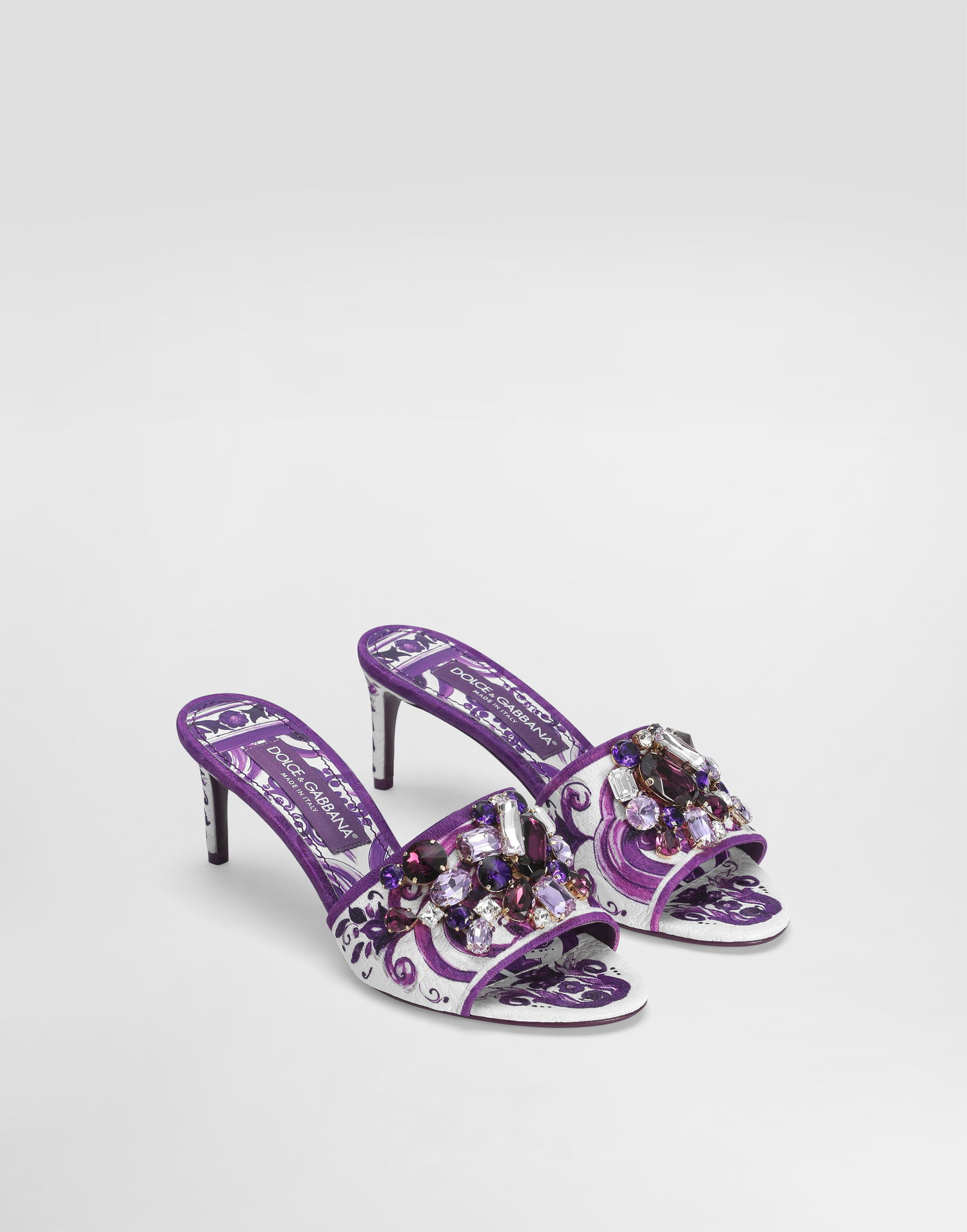 Doplnky Dolce & Gabbana Dolce & Gabbana Brocade Jewel Embroidered Mules Fialová | CR1744AE123I03TN, 1