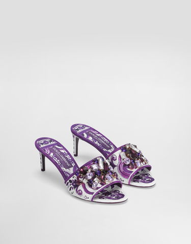 Doplnky Dolce & Gabbana Dolce & Gabbana Brocade Jewel Embroidered Mules Fialová | CR1744AE123I03TN, 1