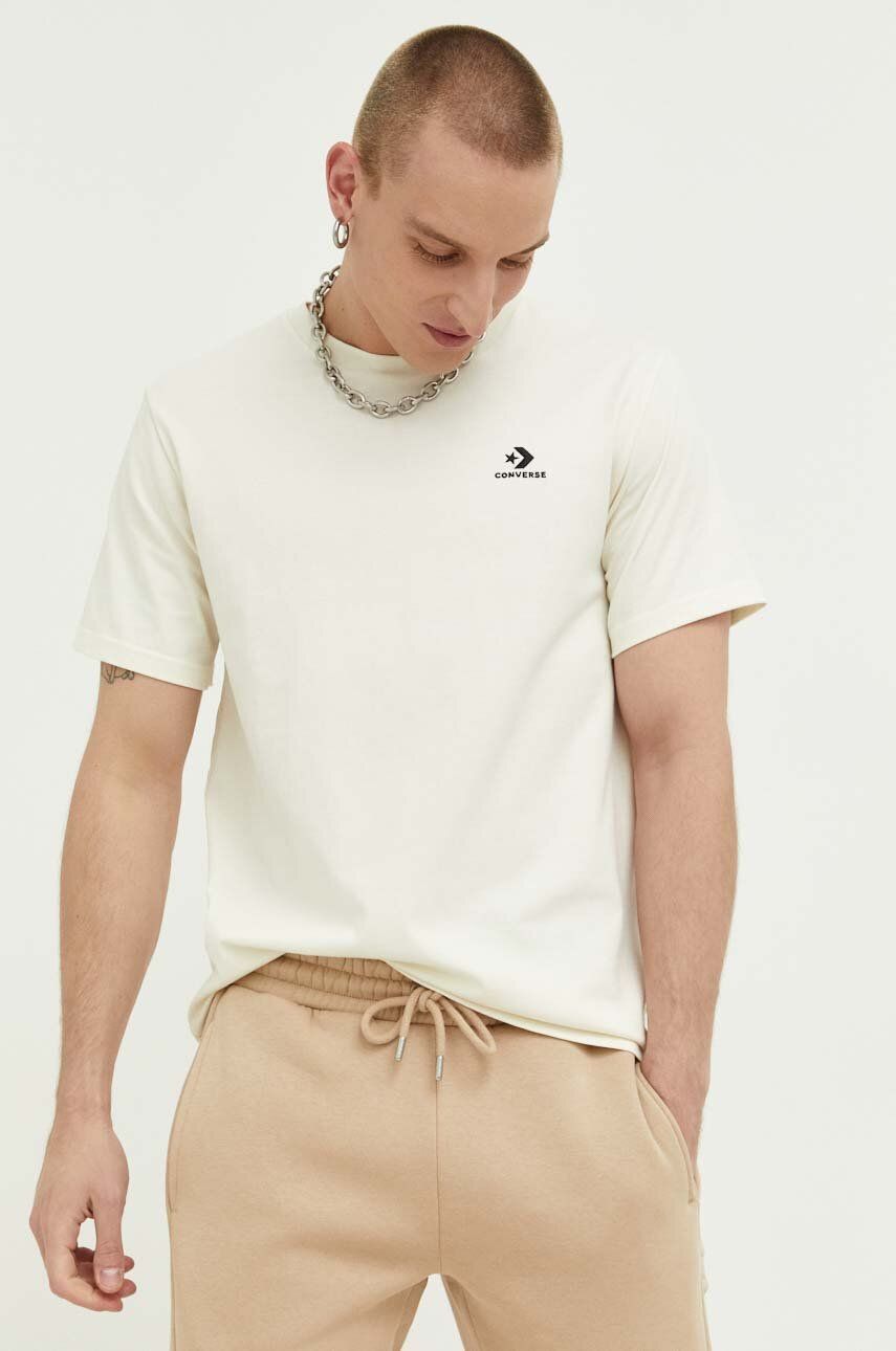 Tričko Converse Go-To Embroidered Star Chevron Standard Fit T-Shirt Béžová | 10023876.A19, 0