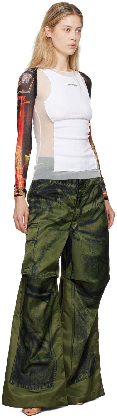 Tielko Jean Paul Gaultier Jean Paul Gaultier 'The Pigalle' Printed Mesh Sleeves Biela | 24/30-F-TO207-T552-00301550, 3