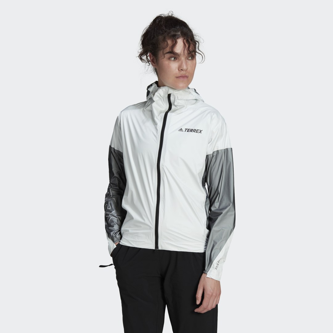 Vetrovka adidas Performance Terrex Agravic Three-Layer Pro Rain Jacket Biela | H44104, 0