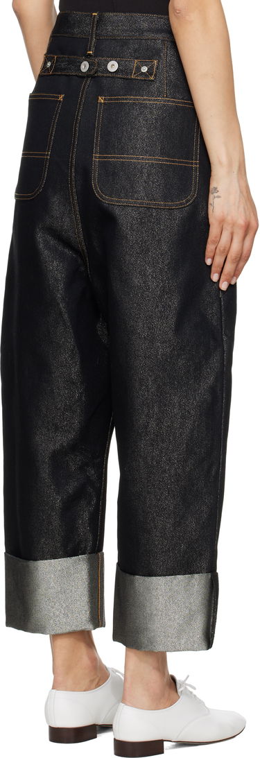 Džínsy Junya Watanabe Junya Watanabe Glitter Denim Cropped Jeans Čierna | JO-P018-051-1, 2