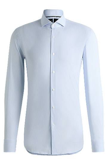 Košeľa BOSS Slim-Fit Easy-Iron Cotton Blend Shirt Modrá | 50533433, 0