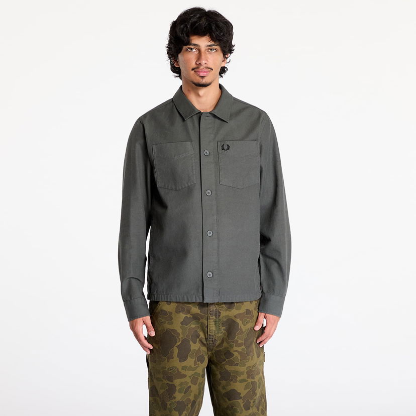 Bunda Fred Perry Canvas Overshirt Field Green Zelené | M8514 638