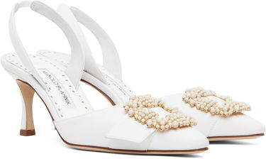 Tenisky a topánky Manolo Blahnik Manolo Blahnik Gibsli Slingback Pumps Biela | 125-2953, 3