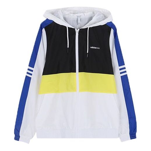 Vetrovka adidas Originals Color Block Hooded Jacket Biela | FK9955, 0