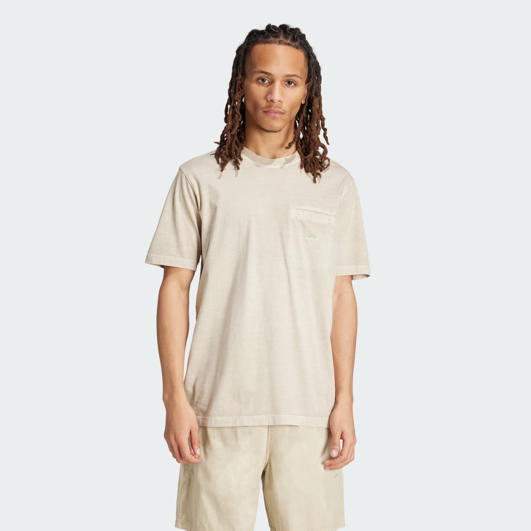 Tričko adidas Performance Trefoil Essentials + Dye Pocket Béžová | IS1763, 0