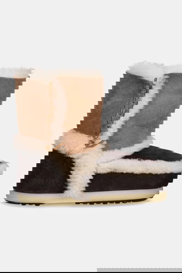 Tenisky a topánky Moon Boot Two-Tone Suede Snow Boots with Shearling Trim EVX PATCH Hnedá | 80D1470060.MM05, 1