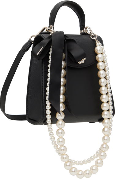 Kabelka Simone Rocha Simone Rocha Mini Valentine Pearl-Embellished Crossbody Bag Čierna | BAG172PS2 0787, 1