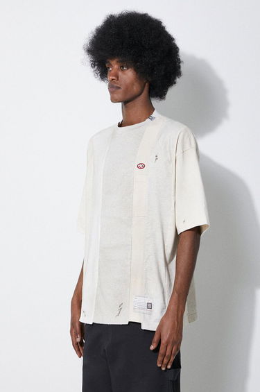 Tričko Maison MIHARA YASUHIRO Maison MIHARA YASUHIRO Vertical Switching T-Shirt Biela | A12TS621, 0