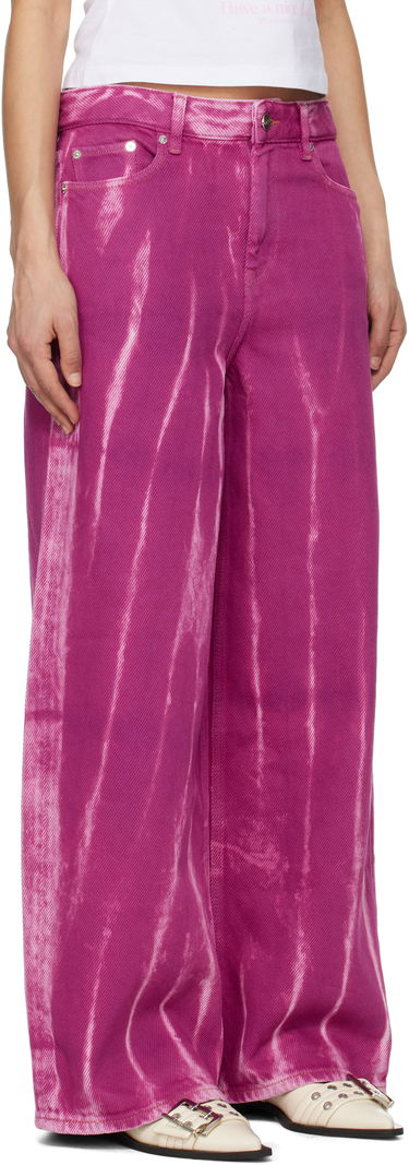 Džínsy GANNI GANNI Overdyed Heavy Denim Marri Jeans Fialová | J1671, 1
